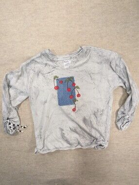 Klunky's Wearable Art Cherry Sweatshirt Handmade Unique Tie Dye One-Of-A-Kind S